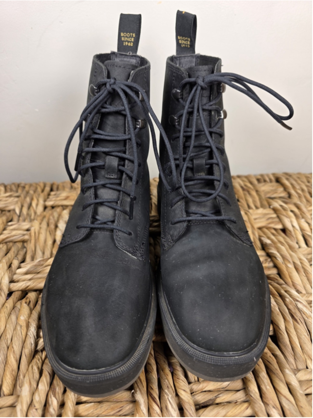 SOREL Hi-Line Lace Boots Women 6.5 Black Leather Waterproof Combat Ankle - Picture 4 of 10